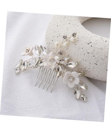 Didiseaon Rhinestone Flower Hair Comb Wedding Hair Comb for Bridal Rhinestone Hair Comb Bridal Hair Accessories Wedding Bridal Hair Comb Decor Tiara Pearl Crystal Veil White Bride - Buy Online on GoSupps.com