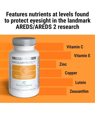 ScienceBased Health MacularProtect AREDS 2 Formula Eye Health Vitamin & Mineral Supplement with Lutein Zeaxanthin & B Vitamins for Macular & Vision Support 60 Capsules 60 Count (Pack of 1) - Buy Online on GoSupps.com