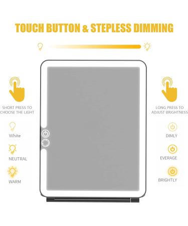 WEILY W137 Folding Travel Mirror | 72 LED Lights | 3 Light Modes | Touch Screen Dimming | USB Rechargeable | Ultra Thin Portable Vanity Mirror | Makeup Mirror Gift for Women (Black) - Buy Online on GoSupps.com