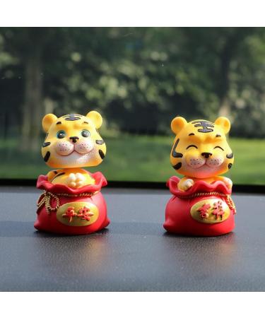 FOMIYES 6 pcs year of the tiger bobble head ornament chinese zodiac tiger sculpture new year cake decor year of the figurine car bubble head figure statue success puppet resin office desk Redx6pcs 6X6X9.5CMx6pcs - Buy Online on GoSupps.com