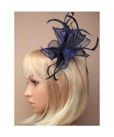 Arranview Jewellery Navy blue fabric fascinator on comb