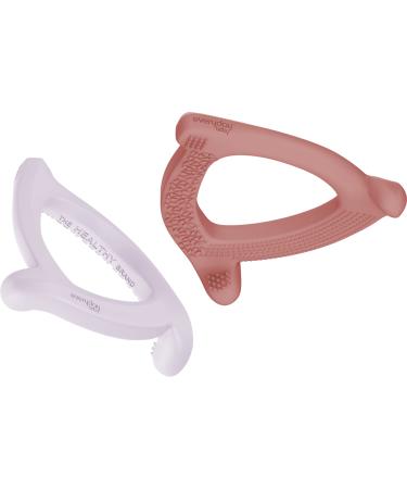 Everyday Baby Silicone Teether  Set of 2 (Nature Red/Light Lavender) Nature Red/ Light Lavender
