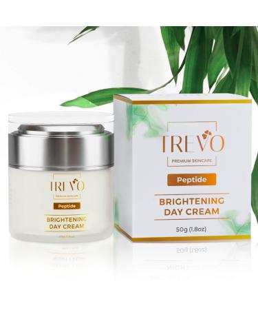 Trevo Peptide Brightening Day Cream - Advance Brightening & Anti Aging Moisturizer - Face Moisturizer with Natural Peptides EAA & Tranexamic Acid - Fights Dullness & Dark Spots - 50g/ 1.8oz
