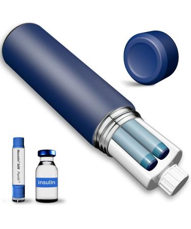 48H Insulin Pens Cooler Travel Case TSA Approved Diabetic Medicine Travel Cooler, Portable Insulin Medical Cooler-Blue