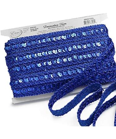 Royal Blue Trish Sequin Metallic Braid Trim - 20 Yard Cut | Shop Trims by the Yard - Buy Online on GoSupps.com