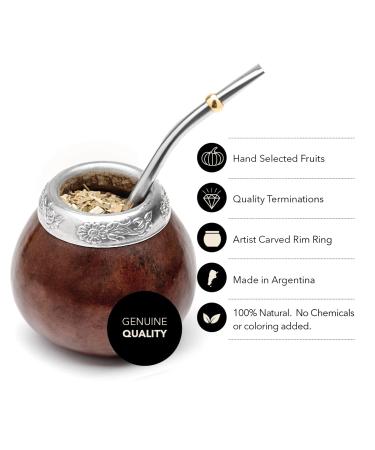 Balibetov Yerba Mate Set - 2 Gourd Cups 100g Loose Yerba Mate Bombilla & Cleaning Brush - Authentic Argentine Experience - Buy Online on GoSupps.com