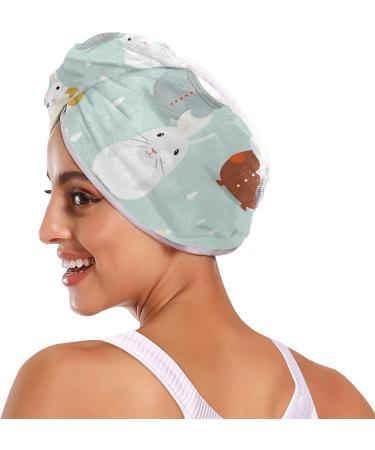 Winter Rabbit Hair Towel 2 Pack | Super Absorbent Quick Dry Hair Turbans for Women & Girls - Buy Online on GoSupps.com