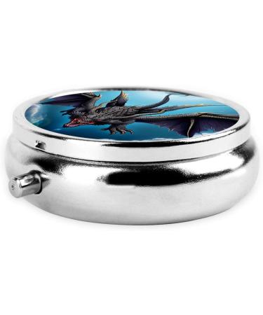 Flying Dragon Portable Metal Pill Box - Round Mini 3-Compartment Design for Small Pills | Ideal Travel Accessory - Buy Online on GoSupps.com