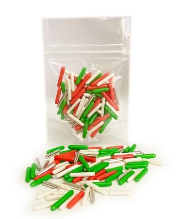 A Pinch Of...- Twinkle Christmas Macaroni Rods -25g. Red White Green and Silver perfect Christmas sprinkles for your festive cakes and bakes. Just enough for a single bake.