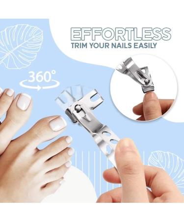 Nail Clipper 360 Degree Rotating Nail Clipper Wide Jaw Opening Stainless Steel Nail Cutter For Thick Nail Fingernail Nail Trimmer(L) - Buy Online on GoSupps.com