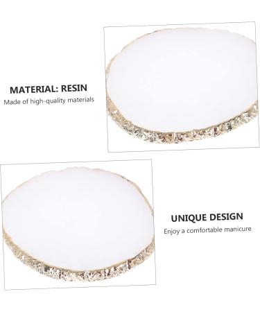  POPETPOP POPETPOP 1Pc Round Palette Golden Makeup Tray Nail Gel Nail Art Supplies Christmas Nail Art Supplies Makeup Mixing Tray White Color Plate Resin Crack - Buy Online on GoSupps.com