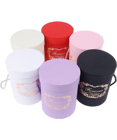 Candy Box 165 * 120mm Round Flower Paper Boxes Lid Hug Bucket Florist Gift Packaging Box Gift Candy Bar Boxes Party Wedding Supply (Color : Red 165x120mm) (Size : Beige 165x120mm) - Buy Online on GoSupps.com