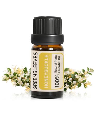 GREENSLEEVES Honeysuckle Essential Oil 10ml Pure Plant-Based Fragrance Oil for Aromatherapy Essential Oils for Diffuser Air Freshener Massage Bath Bomb Scented Candle Soap Making