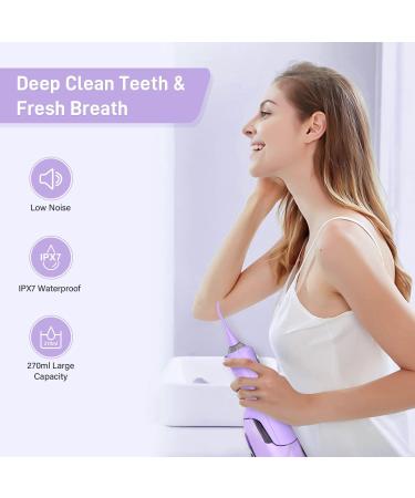 Cordless Water Flosser for Teeth with 5 Cleaning Modes and 5 Jet Tips - Portable, IPX7 Waterproof Oral Irrigator for Braces - Perfect for Home, Travel, and Office Use (Purple) - Buy Online on GoSupps.com