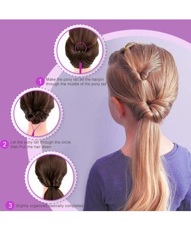 Vrose Flosi Topsy Tail Hair Tool Hair Pull Through Tool Hair Loop Styling Tool - Ponytail Maker French Braid Loop For Hair Styling Gifts For Women - Braiding Hair Supplies (pink+blue) - Buy Online on GoSupps.com