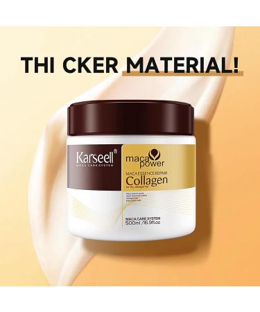 Karseell Collagen Hair Treatment 16.90 oz 500 ml Deep Repair Conditioning Argan Oil Collagen Hair Mask Essence for Dry Damaged Hair 500 ml (Pack of 1) - Buy Online on GoSupps.com