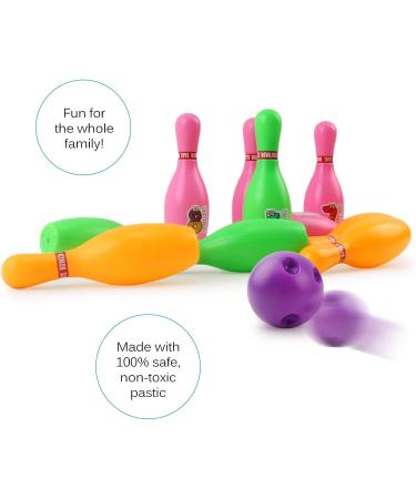 Vokodo 12-Piece Deluxe Toy Bowling Play Set with 10 Pins, 2 Balls, Carrying Case - Educational Indoor Sport Game for Toddlers - Buy Online on GoSupps.com