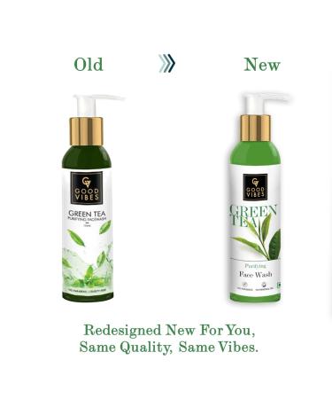 Good Vibes Green Tea Face Wash - Anti-Acne Deep Cleansing Cleanser | Natural & Paraben-Free for All Skin Types (120ml - Buy Online on GoSupps.com