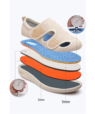 Buy Summer Men's Adjustable Diabetic Plantar Fasciitis Shoes - Lightweight Extra Wide Sandals for Swollen Feet | Breathable Edema Support 8.5 Blue - Buy Online on GoSupps.com
