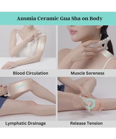 Premium Face & Body Gua Sha Tool | Lymphatic Drainage & Muscle Relief | Ceramic Gua Sha Facial Massage Board - Buy Online on GoSupps.com