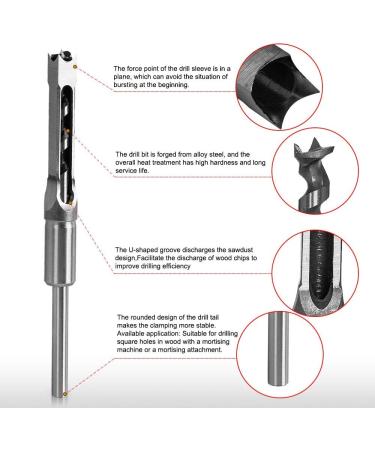Square Hole Mortising Chisel Set - 7pcs Woodworking Drill Bits 1/4 - 3/4 Steel Hardness Sharp Durable - Buy Online on GoSupps.com