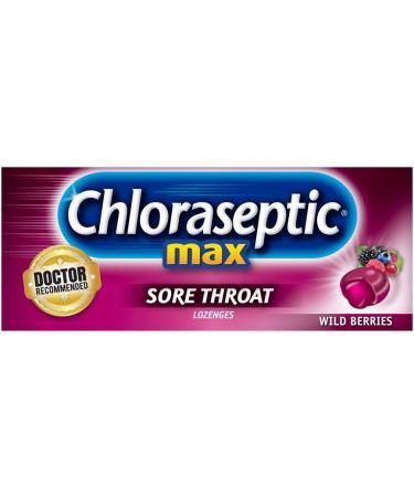 Chloraseptic Max Sore Throat Lozenges Wild Berries - 15 Count - Buy Online on GoSupps.com
