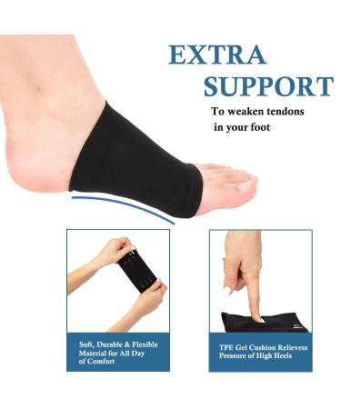FOX-TECH 2 Pairs Arch Support Socks - Gel Padded for Flat Feet, Plantar Fasciitis, Heel Spurs - Quick Relief & Foot Pain Management - Buy Online on GoSupps.com