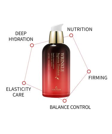 Buy THE SKIN HOUSE Wrinkle Supreme Emulsion 4.40 fl.oz - Korean Red Ginseng & Mushrooms for Fine Lines & Wrinkles Lightweight Anti-Aging Serum 130ml - International Shipping Available - Buy Online on GoSupps.com