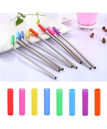 U-K Silicon Tips Cover for Stainless Steel Straws 6 mm 8Pcs Multi- Colors Soft Food Grade Silicone Straws Nozzles Reusable Cover for 1/ 4'' Wide Straws Practical & Popular - Buy Online on GoSupps.com