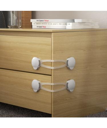 SAFELON 6 Pcs Baby Safety Multi-Purpose Locks Childproof Cabinet Lock Drawer Lock Fridge Lock(White)