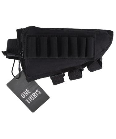 OneTigris Tactical Buttstock Shotgun Rifle Shell Holder Cheek Rest Pouch Black