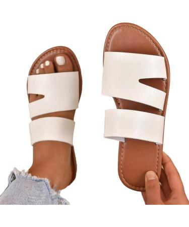 Nupaque Women s Dressy Slide Sandals - Flat Summer Open-Toe Shoes | Large Size 39 EU for Leisure Swimming & Shopping - Buy Online on GoSupps.com
