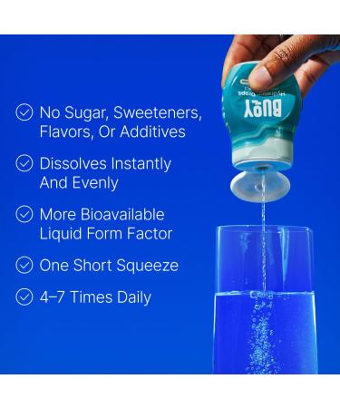 Buoy Electrolyte Drops - 120 Servings | No Sugar No Sweeteners | Dietitian Approved | Trace Minerals & Vitamins | Purposefully Unflavored | Enhance Any Drink - Buy Online on GoSupps.com
