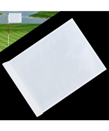 WEBEEDY Standard Practice Golf Flag, Solid Nylon Golf Pin Flags with Tube Inserted, Training Putting Green Golf Flags for Yard, Portable Golf Target Flags, Outdoor Garden 20.1x14.2 White