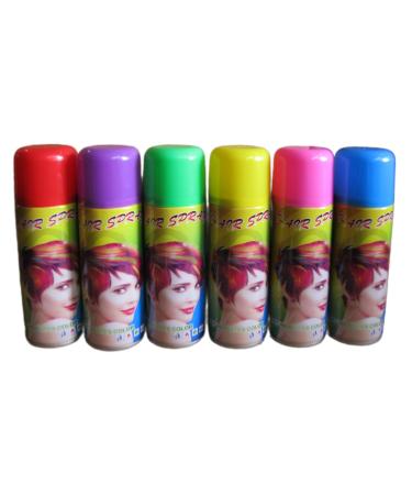 Temporary Hair Coloring Spray Hair Color Washable Removable For Birthday Party New Year Party Celebration Faster Make-up (6 Colors 6 Cans) 6 Colors 2.5 Fl Oz (Pack of 6) - Buy Online on GoSupps.com