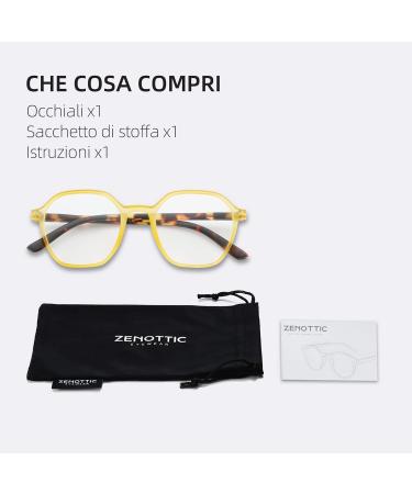 ZENOTTIC Blue Light Blocking Hexagonal Glasses - Anti Blue Ray Eyewear for Men & Women - 2.5x Computer Glasses - International Shipping Available - Buy Online on GoSupps.com