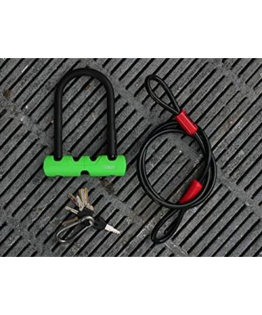 Buy Abus Iron Lock Ultra 410 + SH34 Holder + Fuse Cable Cobra 10/120 - Secure Bicycle Lock with Round Bracket - Security Level 8 - Black/Green - 18 cm | International Shipping Available - Buy Online on GoSupps.com