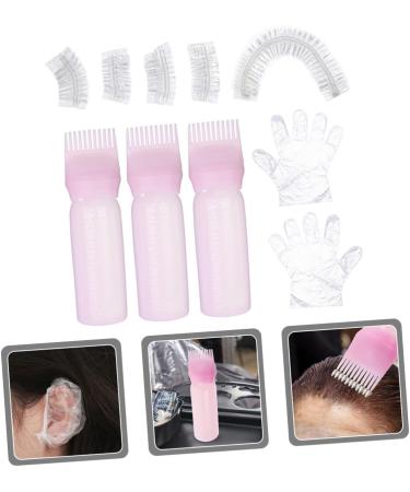 Beavorty 1 Set hair oil applicator hair coloring kit hair coloring tools hair oil bottle hair dying accessory kit shower caps hair applicator tool hairstyling gloves hair dye bleach plastic 6.9x4.8cm Pink - Buy Online on GoSupps.com