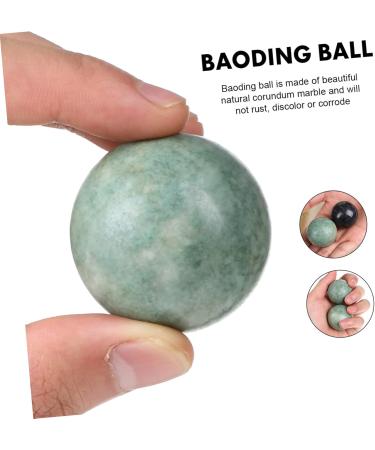 Ciyodo Hand Training Set - 4 Baoding Sound Balls for Hand Massage & Muscle Relaxation - Traditional Chinese Yoga Practice - Green Black Marble - Buy Online on GoSupps.com