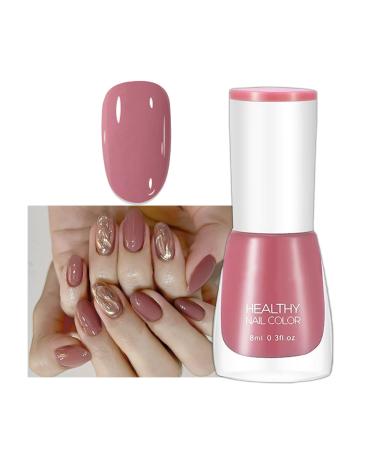 Nude Pink Nail Varnish Long Lasting Quick Dry Nail Polish Breathable Nail Polish No Need Cure Chip-resistant Nail Varnish DIY at Home Manicure Gift for Women & Girls