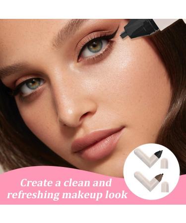 2pcs Eyeliner Stamp tampon eyeliner yeux Double Eye Liner Noir Waterproof Liquide Stamp S chage Rapide Longue Tenue Haute Pigmentation for Parties Travel Workdays Weddings - Buy Online on GoSupps.com