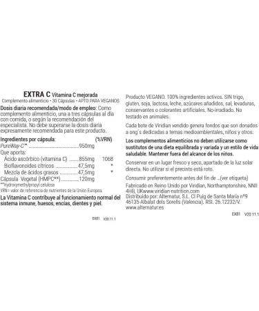 Viridian Viridian Extra C 950Mg (30) Veg. Caps. 600 g - Buy Online on GoSupps.com