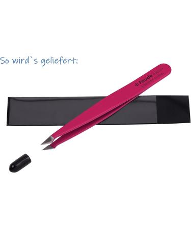 Faude Combination Tweezers - Pointed & Eyebrow Tweezers for Splinters Ingrown Hairs & Fine Hairs (Fuxia) - Perfect for Precision Grooming - Buy Online on GoSupps.com