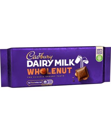 Cadbury Dairy Milk Whole Nut Chocolate Bar 200g - Pack of 1 - Buy Online on GoSupps.com