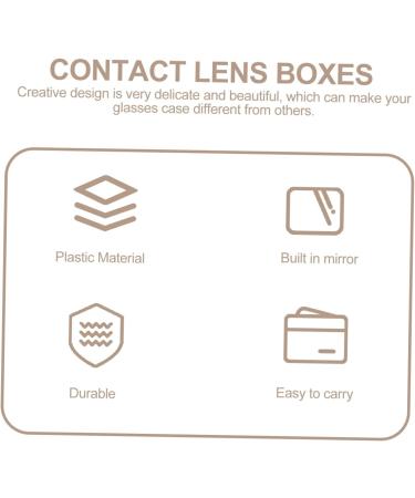 Kichouse 4-Box Care Box for Colored Contact Lenses | Contact Lens Containers with Mirror | Travel-Friendly Eye Care Organizer - Beige 6.5x4.5x2cm - Buy Online on GoSupps.com