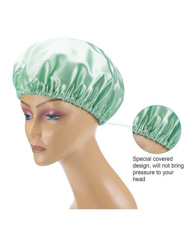 AmazerBath Shower Caps 4 Pack for Women | Reusable Waterproof EVA Hair Cap | Double Protection Layers | Medium Size (Green, Purple, Pinkish-orange, Blue) - Buy Online on GoSupps.com