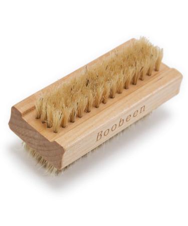 Boobeen Natural Pig Bristle Nail Brush - Hand & Foot Cleaner for Fingernail and Toenail Care - Khaki - Buy Online on GoSupps.com