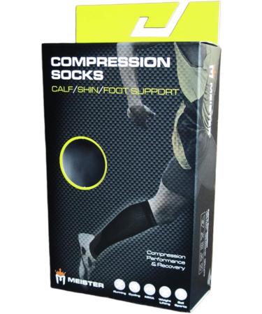 Meister Compression Running Socks for Shin Splints - Graduated 20-25 mmHg - 1 Pair M Black | International Shipping - Buy Online on GoSupps.com
