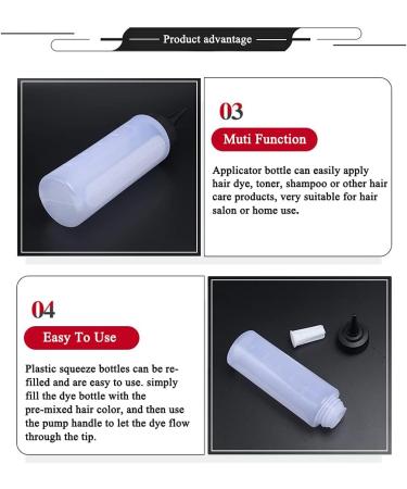 Neikafan 3 Pcs Hair Oil Applicator Bottle 150ml Plastic Oil Bottle for Hair Squeeze Oil Applicator Bottle with Tip Hair Dye Kit Bottle for Salon Hair Care Coloring - Buy Online on GoSupps.com