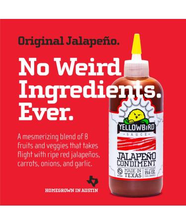 Yellowbird Jalapeno Hot Sauce - Plant-Based, Gluten Free, Non-GMO | 19.6 oz - Made in Austin - Buy Online on GoSupps.com
